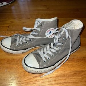 Grey high top converse